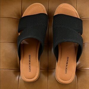 Lucky Brand Black Slide Sandals for Women
